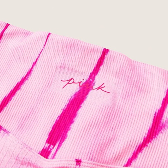 NWT Pink Seamless High Waist 7/8 Workout Tight - Pink Daisy Spiral Tie Dye - Picture 5 of 13